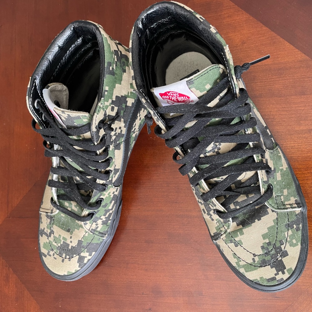 Custom high top Vans!!! Digital Camo!